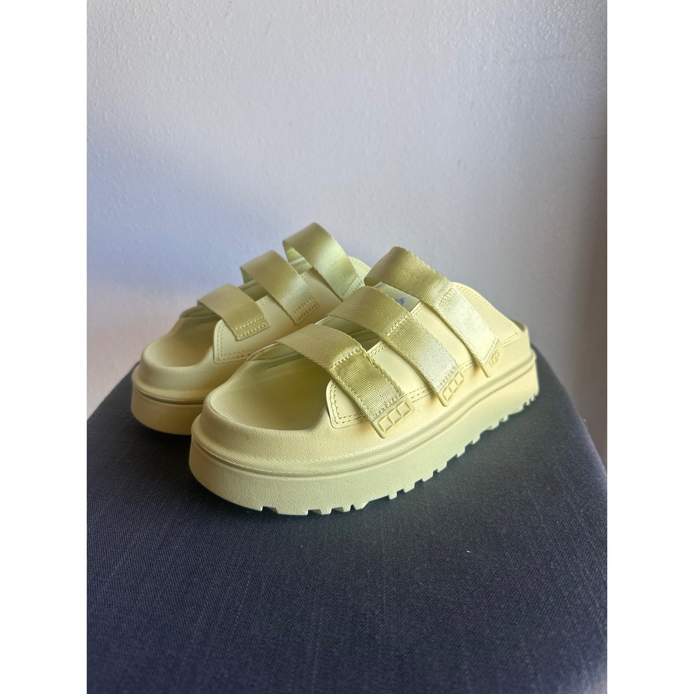 UGG GoldenGlow Yellow Platform Strappy Sandals 1167430 Womens Size 9